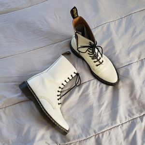 Dr. Martens white "Alix" pointed toe boots
